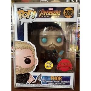 Funko Pop! Avengers Infinity War Thor #286 GITD Asia Exclusive Sticker VAULTED!
